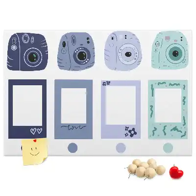 Memobord van kurk Polaroid lijstjes