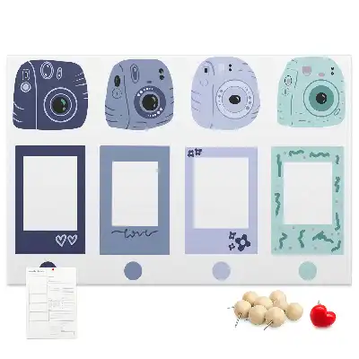 Memobord van kurk Polaroid lijstjes