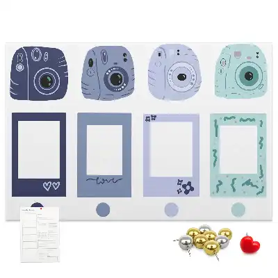 Memobord van kurk Polaroid lijstjes