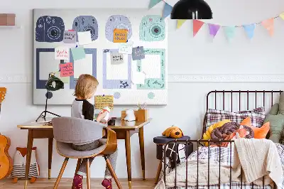 Memobord van kurk Polaroid lijstjes