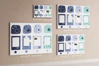 Memobord van kurk Polaroid lijstjes