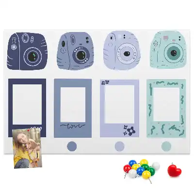 Memobord van kurk Polaroid lijstjes