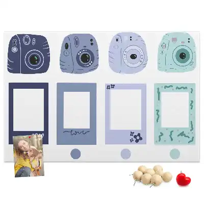 Memobord van kurk Polaroid lijstjes