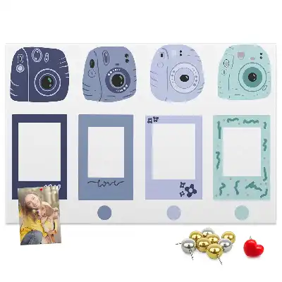 Memobord van kurk Polaroid lijstjes