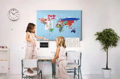 Kurk prikbord Landen met vlaggen