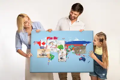 Kurk prikbord Landen met vlaggen