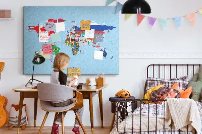 Kurk prikbord Landen met vlaggen