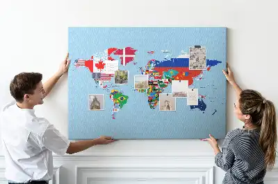 Kurk prikbord Landen met vlaggen