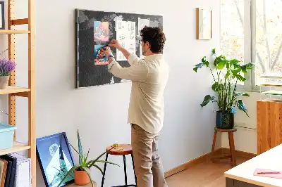 Memobord van kurk Elegante wereldbol in zwart