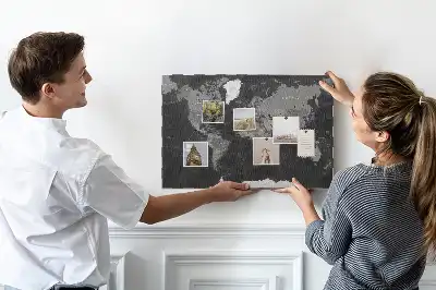 Memobord van kurk Elegante wereldbol in zwart