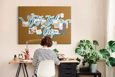 Memobord van kurk Laten we op reis gaan