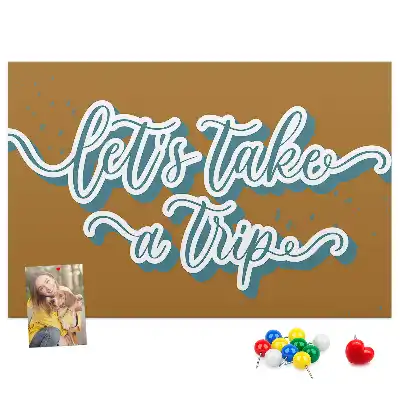 Memobord van kurk Laten we op reis gaan