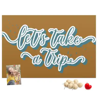 Memobord van kurk Laten we op reis gaan