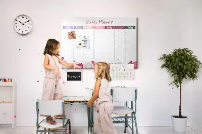 Memobord van kurk Weekplanner bloemen