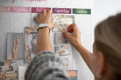Memobord van kurk Weekplanner bloemen