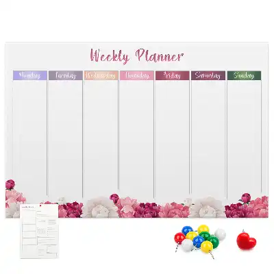 Memobord van kurk Weekplanner bloemen
