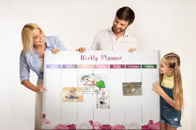 Memobord van kurk Weekplanner bloemen