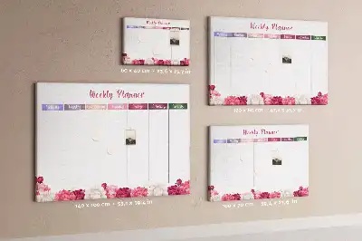 Memobord van kurk Weekplanner bloemen
