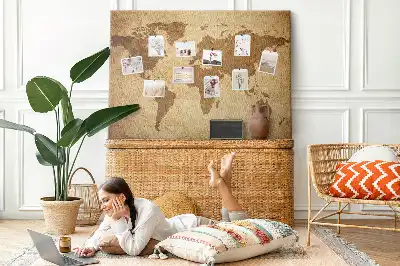 Memobord van kurk Antieke wereldkaart