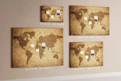 Memobord van kurk Antieke wereldkaart