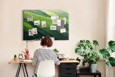 Kurk prikbord Abstractie Groene Velden