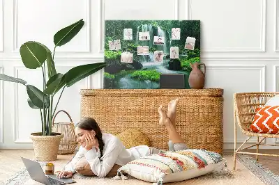 Memobord van kurk Waterval tussen mos