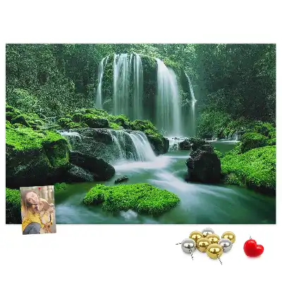 Memobord van kurk Waterval tussen mos
