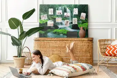 Memobord van kurk Waterval tussen mos