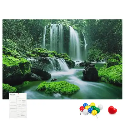 Memobord van kurk Waterval tussen mos