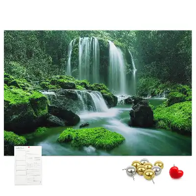 Memobord van kurk Waterval tussen mos