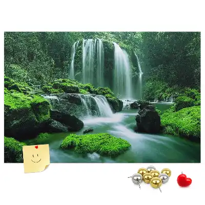 Memobord van kurk Waterval tussen mos