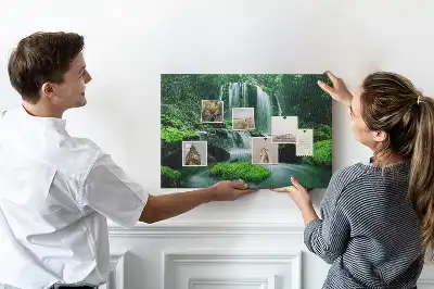 Memobord van kurk Waterval tussen mos