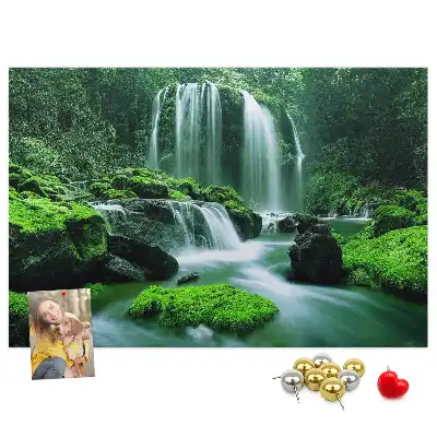 Memobord van kurk Waterval tussen mos