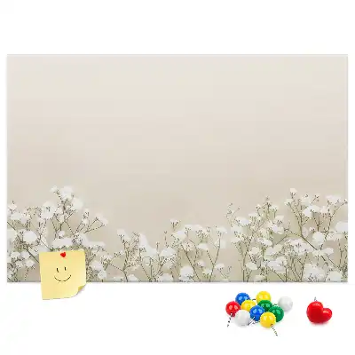 Kurken memobord met afbeelding van geopende bloemknoppen