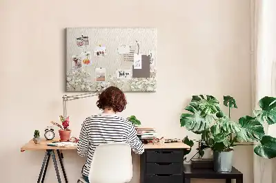 Memobord van kurk Geopende bloemknoppen