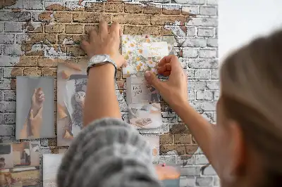 Memobord van kurk Wereldkaart bakstenen