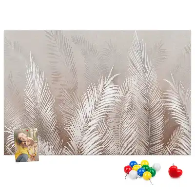Memobord van kurk Palm en groene exotische bladeren
