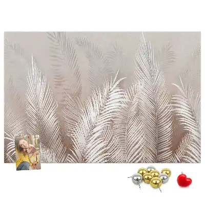 Memobord van kurk Palm en groene exotische bladeren