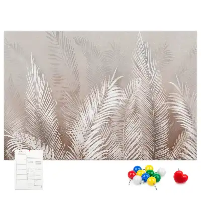 Memobord van kurk Palm en groene exotische bladeren