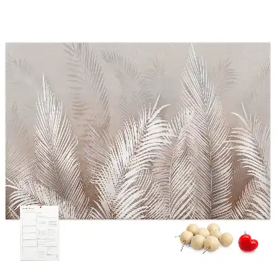 Memobord van kurk Palm en groene exotische bladeren