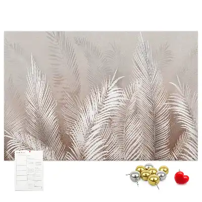 Memobord van kurk Palm en groene exotische bladeren