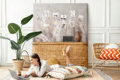 Memobord van kurk Palm en groene exotische bladeren