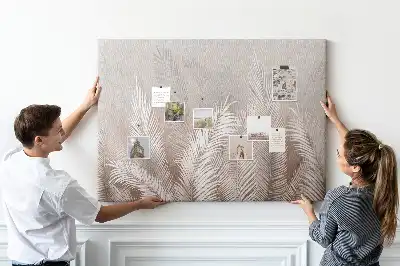Memobord van kurk Palm en groene exotische bladeren