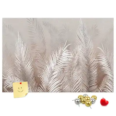 Memobord van kurk Palm en groene exotische bladeren