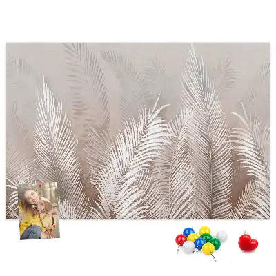 Memobord van kurk Palm en groene exotische bladeren