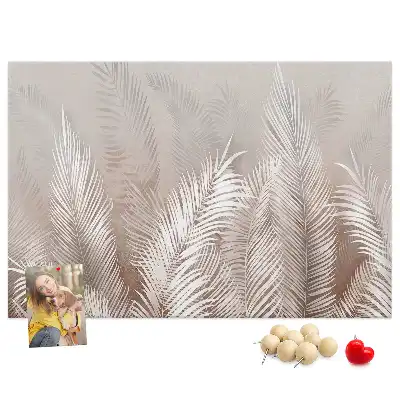 Memobord van kurk Palm en groene exotische bladeren