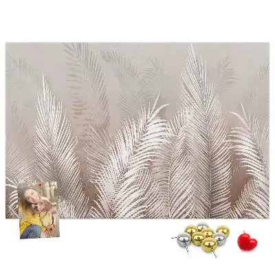 Memobord van kurk Palm en groene exotische bladeren