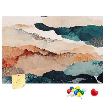 Memobord van kurk met een modern natuurdesign