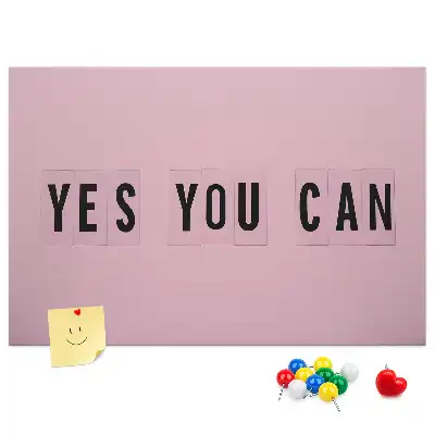 Memobord van kurk met tekst Yes You Can