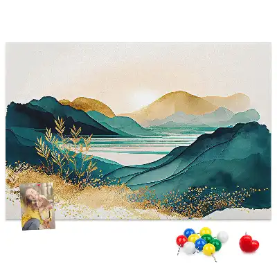 Memobord van kurk Bergketen panorama
